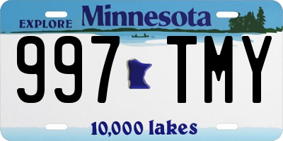 MN license plate 997TMY