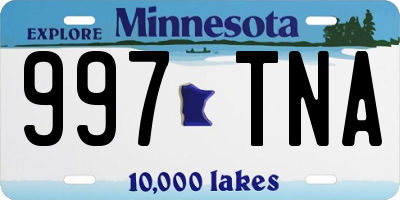 MN license plate 997TNA