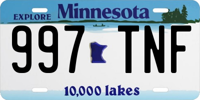 MN license plate 997TNF