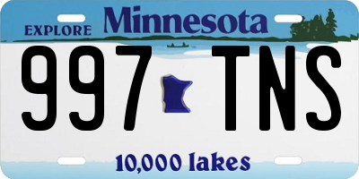 MN license plate 997TNS
