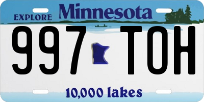 MN license plate 997TOH