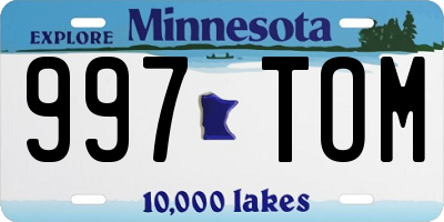 MN license plate 997TOM