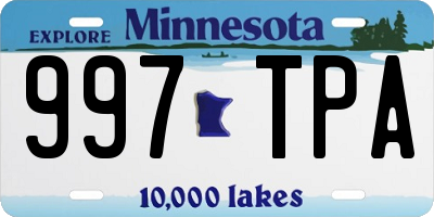 MN license plate 997TPA