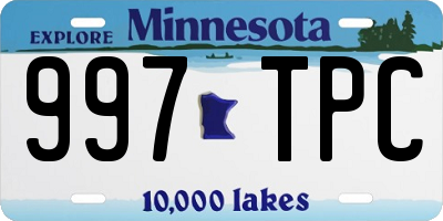 MN license plate 997TPC