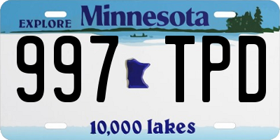 MN license plate 997TPD