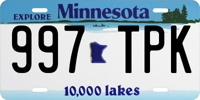 MN license plate 997TPK