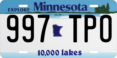 MN license plate 997TPO