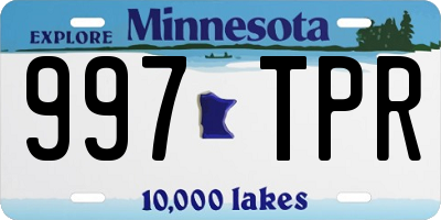 MN license plate 997TPR