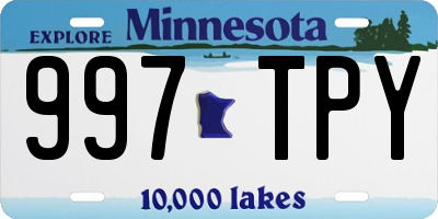 MN license plate 997TPY