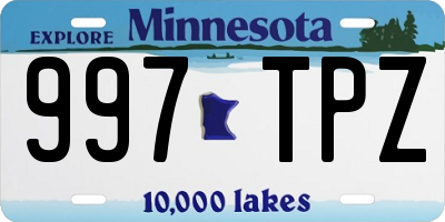 MN license plate 997TPZ