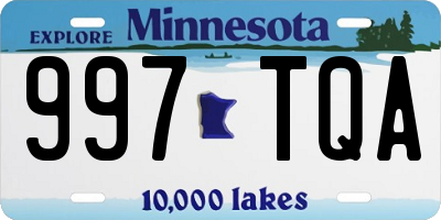 MN license plate 997TQA