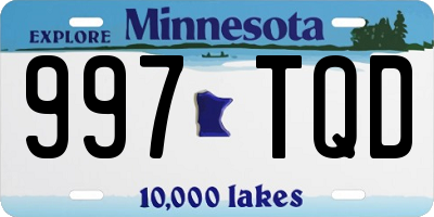 MN license plate 997TQD