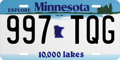 MN license plate 997TQG