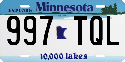 MN license plate 997TQL