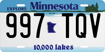 MN license plate 997TQV
