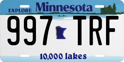 MN license plate 997TRF