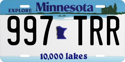 MN license plate 997TRR