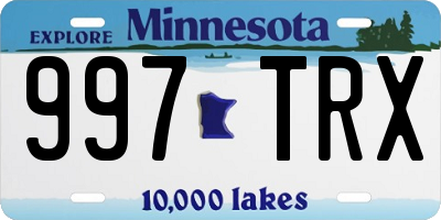 MN license plate 997TRX