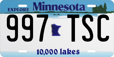 MN license plate 997TSC