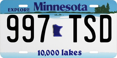 MN license plate 997TSD