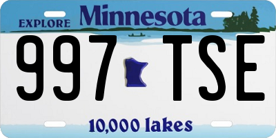 MN license plate 997TSE