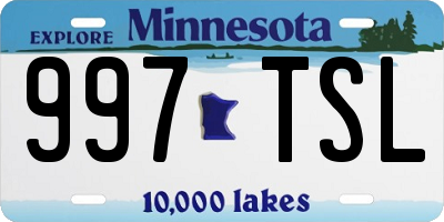 MN license plate 997TSL