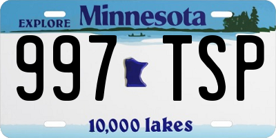 MN license plate 997TSP