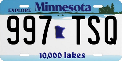 MN license plate 997TSQ