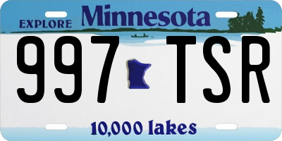 MN license plate 997TSR