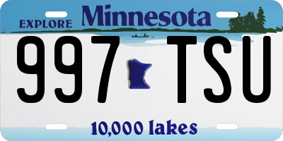 MN license plate 997TSU