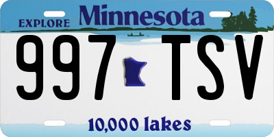 MN license plate 997TSV