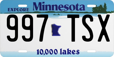 MN license plate 997TSX