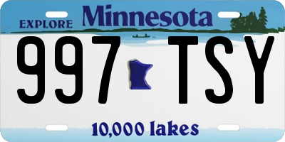 MN license plate 997TSY