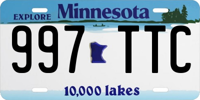 MN license plate 997TTC