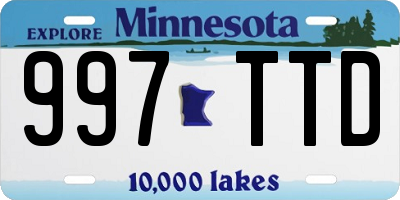 MN license plate 997TTD