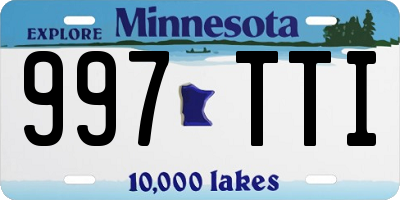 MN license plate 997TTI