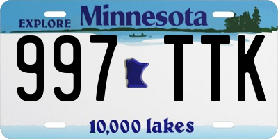 MN license plate 997TTK