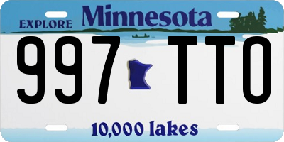 MN license plate 997TTO
