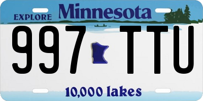 MN license plate 997TTU