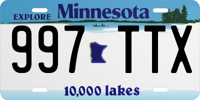 MN license plate 997TTX