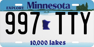MN license plate 997TTY