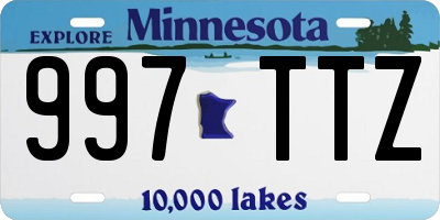 MN license plate 997TTZ