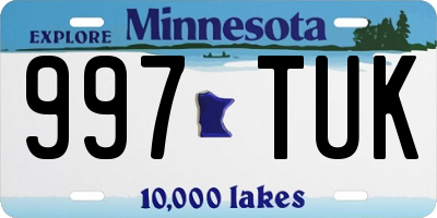 MN license plate 997TUK
