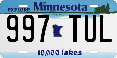 MN license plate 997TUL