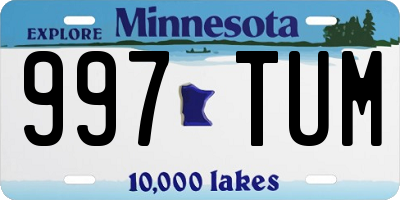 MN license plate 997TUM
