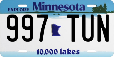 MN license plate 997TUN