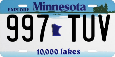 MN license plate 997TUV