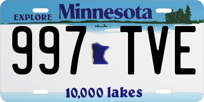 MN license plate 997TVE