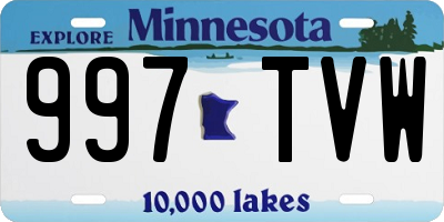 MN license plate 997TVW