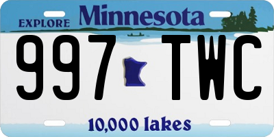 MN license plate 997TWC
